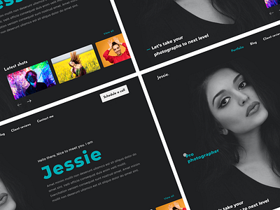 Photographer portfolio - UI Design branding cards design figma graphic design photography portfolio ui web design