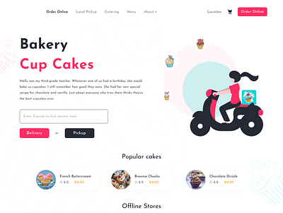 Bake shop bake shop branding cakes design figma food ice cream illustra illustration ui web design