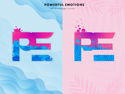 PE logotypes adobe illustrator blue pink letter logo letter logos logo design logodesign logos logotype