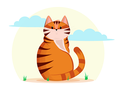 Pensive cat adobe illustrator cat cat illustration illustration vector art vector illustration