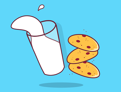 Cookies & Milk animation art design icon illustration illustrator logo minimal ui vector