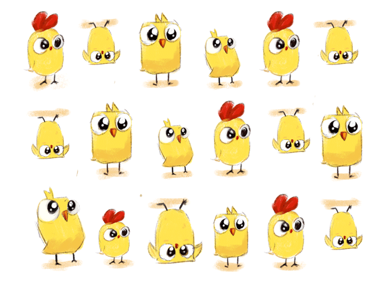 Chickens cute music yellow