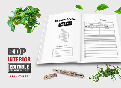 Log Book illustration kdp log book print design vector