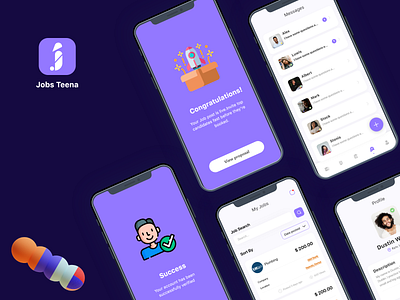 Jobs Teena app design designing logo ui uiux web design