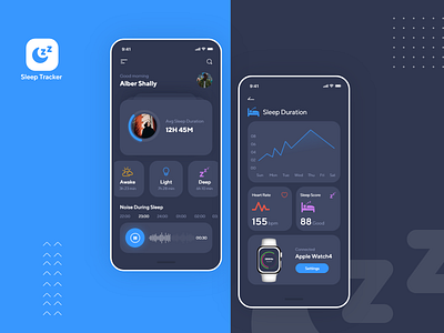 Sleep tarcker app design designing ios logo ui uiux