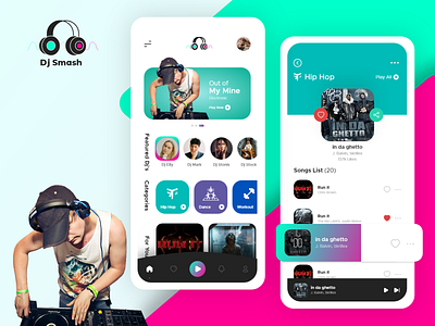 Dj Smash app design designing ios logo ui uiux