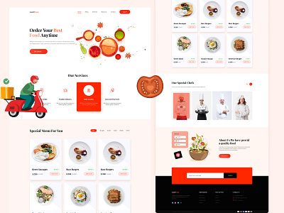 Restaurant Food Landing Page Template. app branding design designing illustration ios ui uiux web design