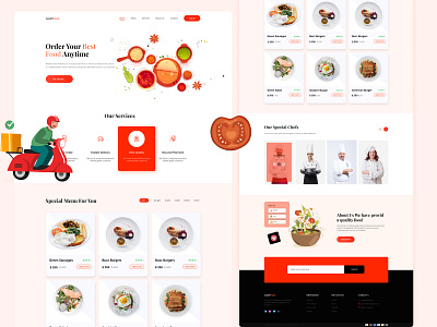 Restaurant Food Landing Page Template.