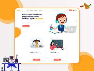 E-Learning design designing graphic design learning website designs ui design