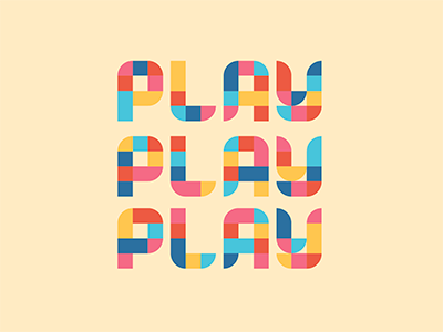 Play Play Play block letters colorful fun play type typography