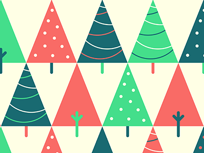 08 days: O Christmas Tree christmas christmas trees countdown flat illustration pattern