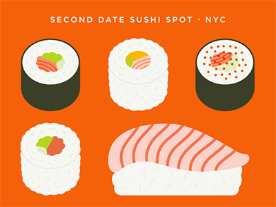 2016 FoodPorn Calendar: March calendar date flat food illustration japanese nyc print design restaurant sashimi sushi
