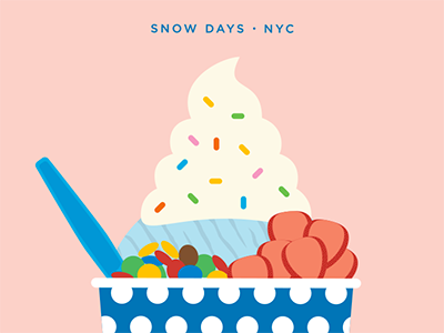 2016 FoodPorn Calendar: April april calendar dessert ice cream illustration nyc print design snow days sprinkles strawberries summer sweets