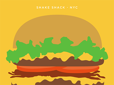 2016 FoodPorn Calendar: August burgers calendar cheese flat food foodie illustration nyc print design restaurants shake shack