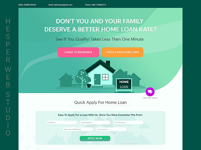 HOME LOAN LANDING PAGE clean design landing page loan ui ux website widescreen wordpress theme