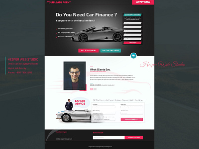 Car Loan landing page car loan design landing page ui ux web website widescreen wordpress theme