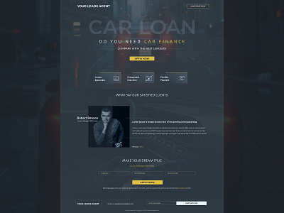 Car Finances landing page clean design landing page ui ux website widescreen wordpress theme