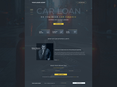 Car Finances landing page