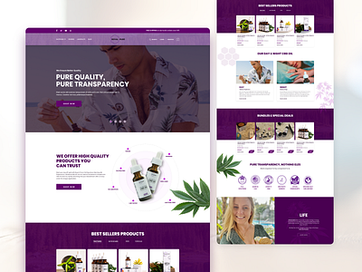 Website For CBD OIL Product branding clean design landing page minimal typography ui ux website wordpress theme