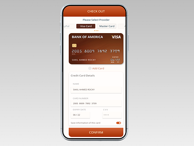 Credit card checkout page app design ui ux