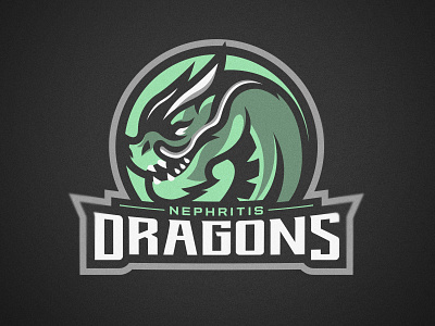 Nephritis dragons design designer dragon mascot logo dragonlogo esports esportslogo fail illustration logotype mascot logo vector