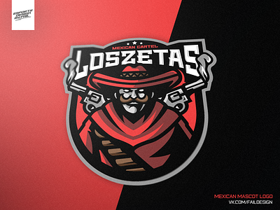 LosZetas Mexican Mascot Logo "For Sale" design dota2 esports esportslogo illustration logotype mascot mascot logo mascotlogo vector