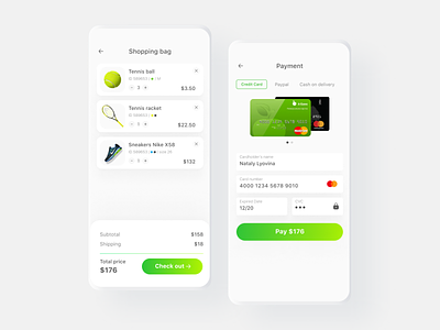 Credit Card Checkout - Daily UI #002 002 app checkout checkout page clean credit card daily ui dailyui 002 dailyui002 minimalism mobile app payment sport store tenis ui uidesign