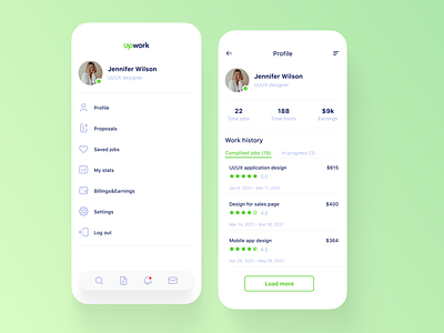 User Profile – Daily UI #006 006 app clean daily ui daily ui 006 dailyui006 dailyuichallenge freelance freelancing minimal mobile app profile page design profile view redesign upwork user user page user profile