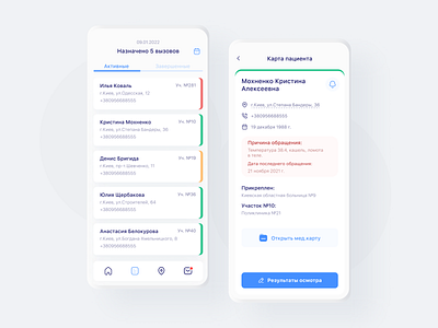 Application for doctors ambulance app app design applications clean clinic cure daily ui doctor emergency care family doctor hospital medical mobile app mobile design physician sickness
