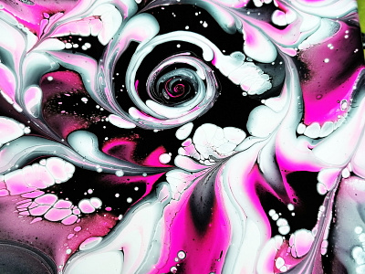 (293) Fluorescent storm - Acrylic fluid art painting - Wrecked b