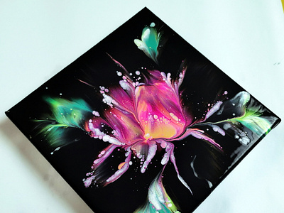 (299) Awesome flower painting - BLOOM DIP - Fluid acrylics - Acr