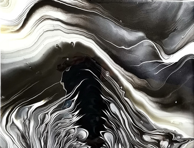 (335) BLACK & WHITE with SILVER & GOLD - Wasn't expecting that - acrylic acrylic paint art design fluid art paintings pouring tutorial