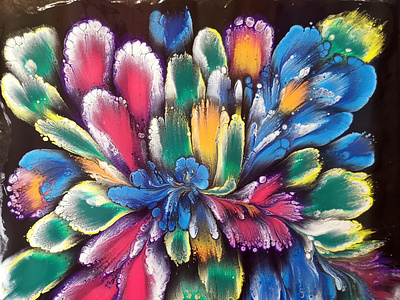 FLUID ART / Bouquet 💐 / Reverse flower dip / #StayHome and pain