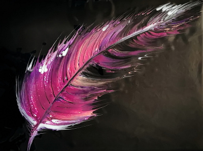 Feather STRING PULL ~ I'm still struggling ~ Acrylic pour painti acrylic acrylic paint art design fluid art paintings pouring tutorial