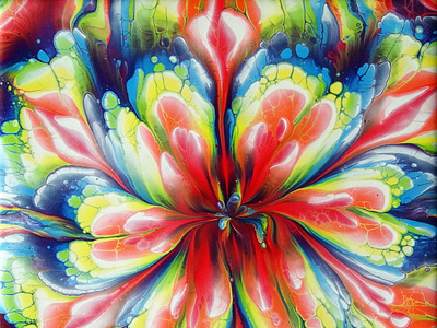 FLOETROL and GLUE pouring medium ~ Reverse flower dip ~ Acrylic by Fiona  Art on Dribbble