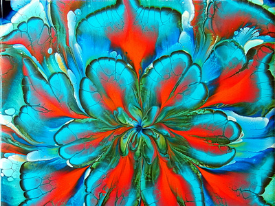 FLOETROL and GLUE pouring medium ~ Reverse flower dip ~ Acrylic by Fiona  Art on Dribbble