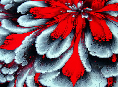 WAW! Look at this gorgeous flower with METALLIC FABRIC paint ~ C acrylic acrylic paint art branding design flower fluid art paintings pouring tutorial