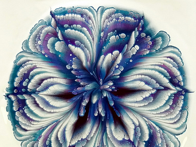 Reverse dip with 3D printed FLOWER SHAPED CUP ~ Acrylic pour FLO