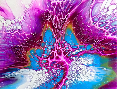 Pink Dragon ~ Bloom technique ~ Acrylic pour painting ~ Trying m acrylic acrylic paint art bloom design flower fluid art paintings pouring stayhome tutorial