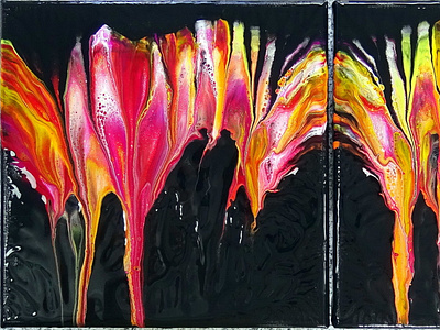 Perfect bloom with my pouring medium ~ Acrylic pour painting ~ # by Fiona  Art on Dribbble
