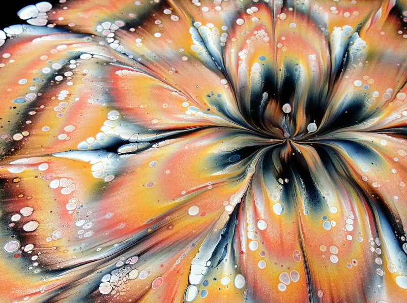 amazing acrylic pour flower painting