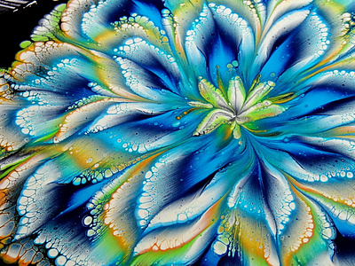 Perfect bloom with my pouring medium ~ Acrylic pour painting ~ # by Fiona  Art on Dribbble