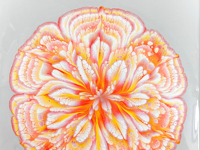 Yellow & Orange lace flower ~ Cup bottom reverse flower dip ~ Ac