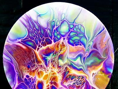 Wrecked Bloom ~ Prizm pour and primary elements ~ Acrylic pour p