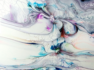 Delicate ~ Webbing effect ~ Acrylic pour painting ~ Fluid art ~ acrylic acrylic paint art design fluid art paintings pouring stayhome tutorial