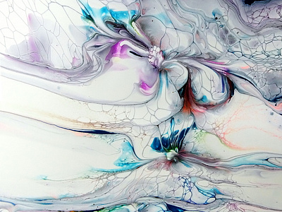 Perfect bloom with my pouring medium ~ Acrylic pour painting ~ # by Fiona  Art on Dribbble