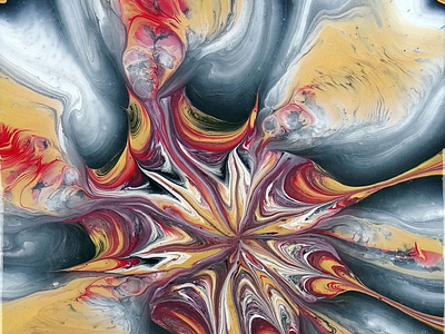 Let it flow ~ Acrylic pour painting ~ Fluid art ~ Volcano pour