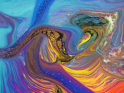 Acrylic SWIPE over STRAIGHT POUR ~ Acrylic pour painting ~ Fluid