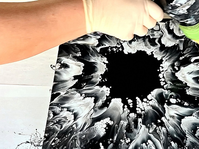 Black and White Starburst ~ Paint and Water only!