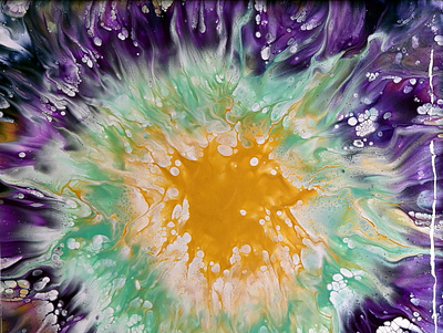 Starburst with thicker paint ~ Air swipe technique ~ Fluid art ~ acrylic acrylic paint art design flower fluid art paintings pouring stayhome tutorial